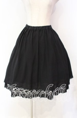 画像: MIHO MATSUDA / ローズレースフレアースカート  ブラック O-25-11-18-075-GO-SK-IG-OS