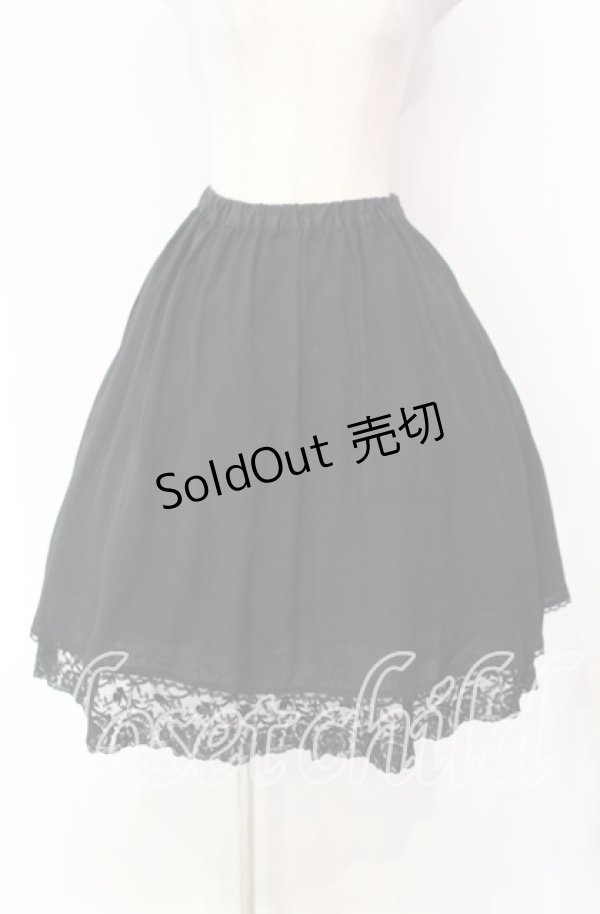 画像1: MIHO MATSUDA / ローズレースフレアースカート  ブラック O-25-11-18-075-GO-SK-IG-OS (1)