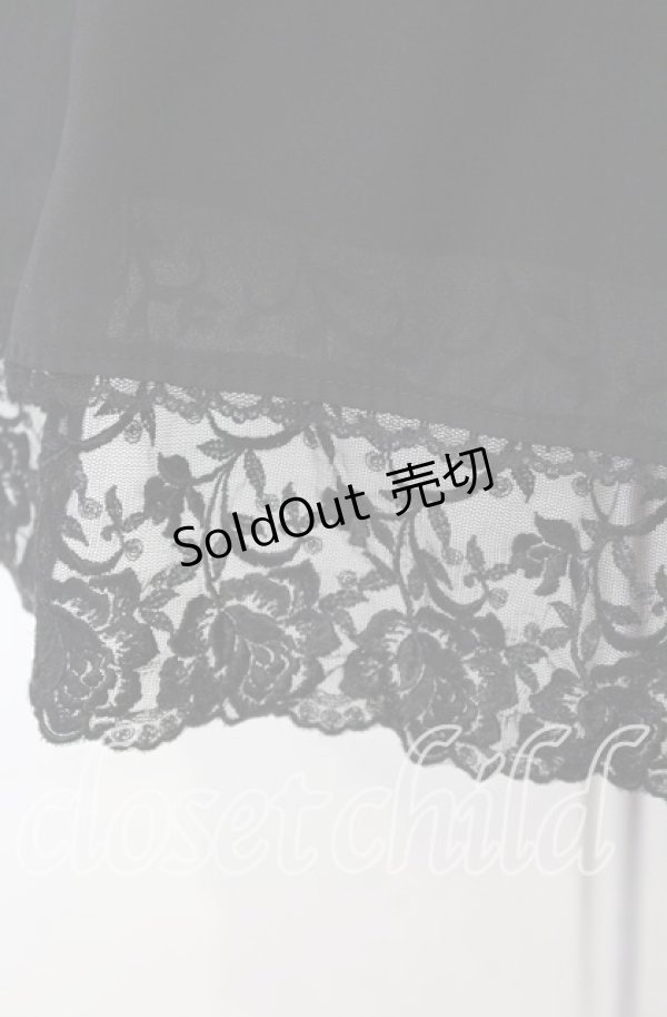 画像2: MIHO MATSUDA / ローズレースフレアースカート  ブラック O-25-11-18-075-GO-SK-IG-OS (2)