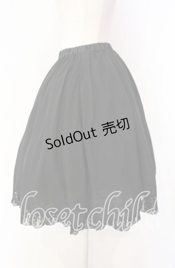 画像3: MIHO MATSUDA / ローズレースフレアースカート  ブラック O-25-11-18-075-GO-SK-IG-OS (3)