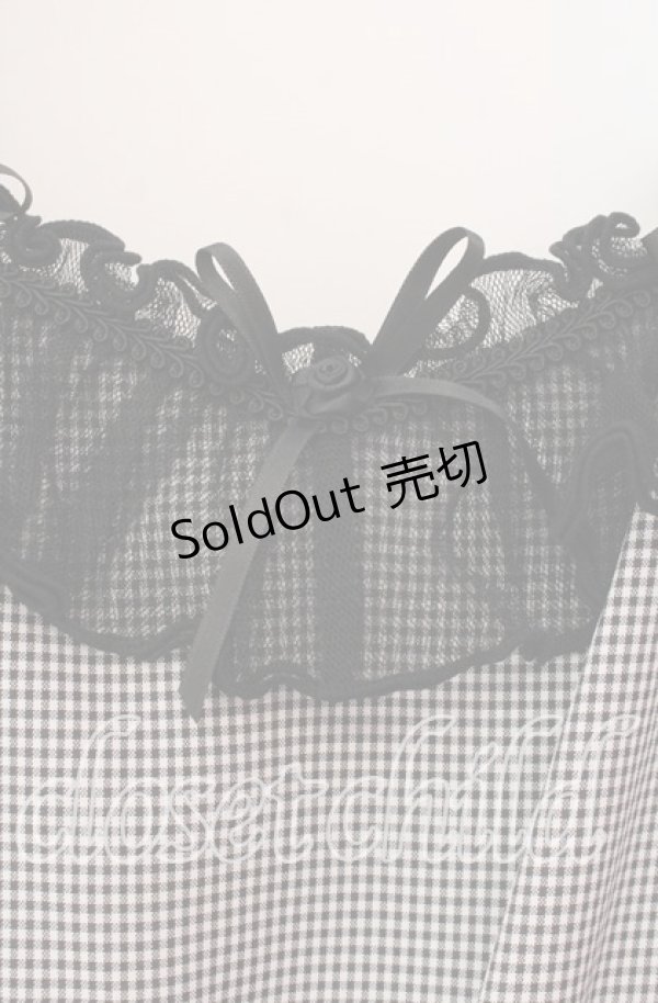 画像2: axes femme / ローズリボンチェックワンピース F クロ O-25-11-18-009-AX-OP-OW-OS (2)