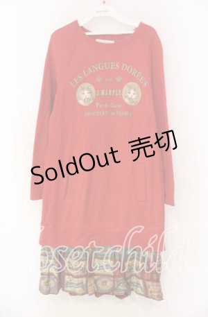 画像: Jane Marple / Chocolat classiqueのトレーナーワンピース Ｍ アカ O-25-11-18-078-JM-OP-IG-OS