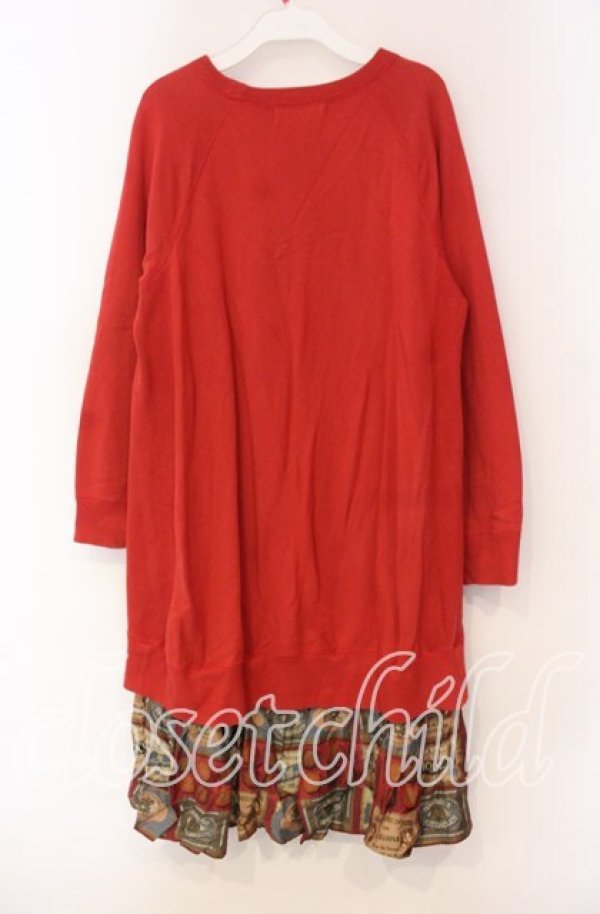 画像4: Jane Marple / Chocolat classiqueのトレーナーワンピース Ｍ アカ O-25-11-18-078-JM-OP-IG-OS (4)