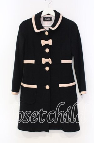 画像: MILK / Dollyコート  クロ×ピンク O-25-11-18-083-ML-CO-IG-OS