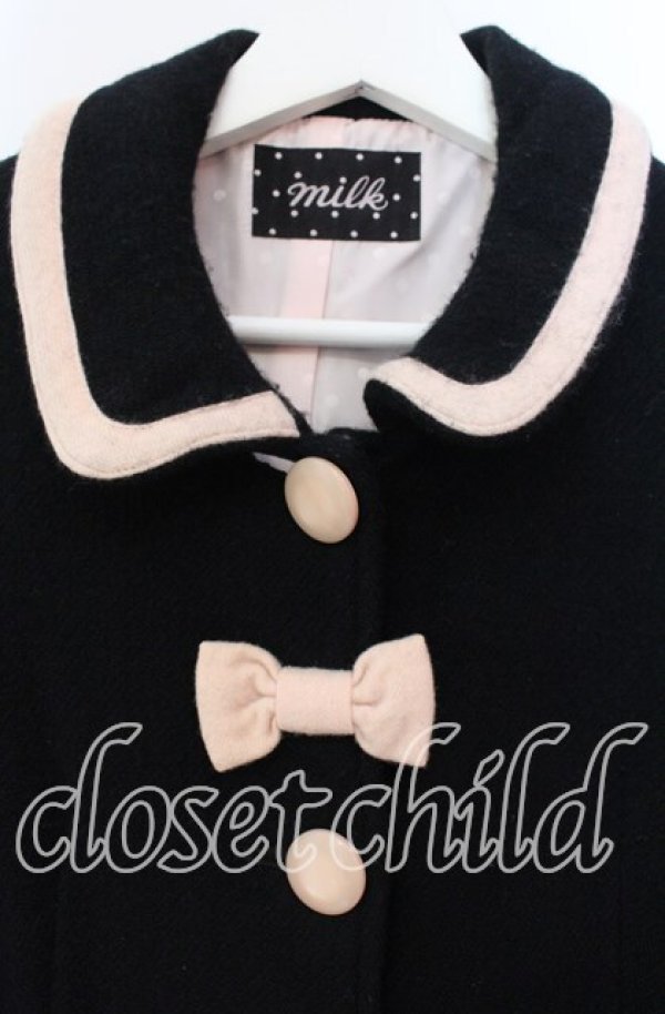 画像2: MILK / Dollyコート  クロ×ピンク O-25-11-18-083-ML-CO-IG-OS (2)