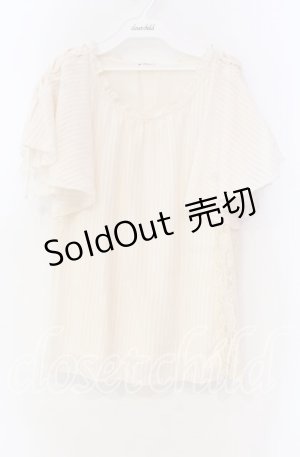 画像: axes femme / 袖レースアップストライプブラウス Ｍ アイボリー O-25-11-18-084-AX-BL-IG-OS