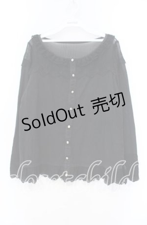 画像: GRAMM / ロゴレースカーディガン風カットソー  ブラック O-25-11-18-085-HN-TO-IG-OS