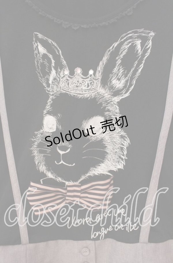 画像2: axes femme POETIQUE / サスペンダー風カットソー  クロ×グレー O-25-11-18-086-AX-TO-IG-OS (2)