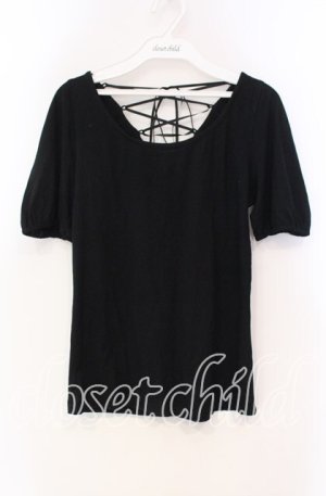 画像: MIHO MATSUDA / レースアップT  ブラック O-25-11-18-088-GO-TO-IG-OS