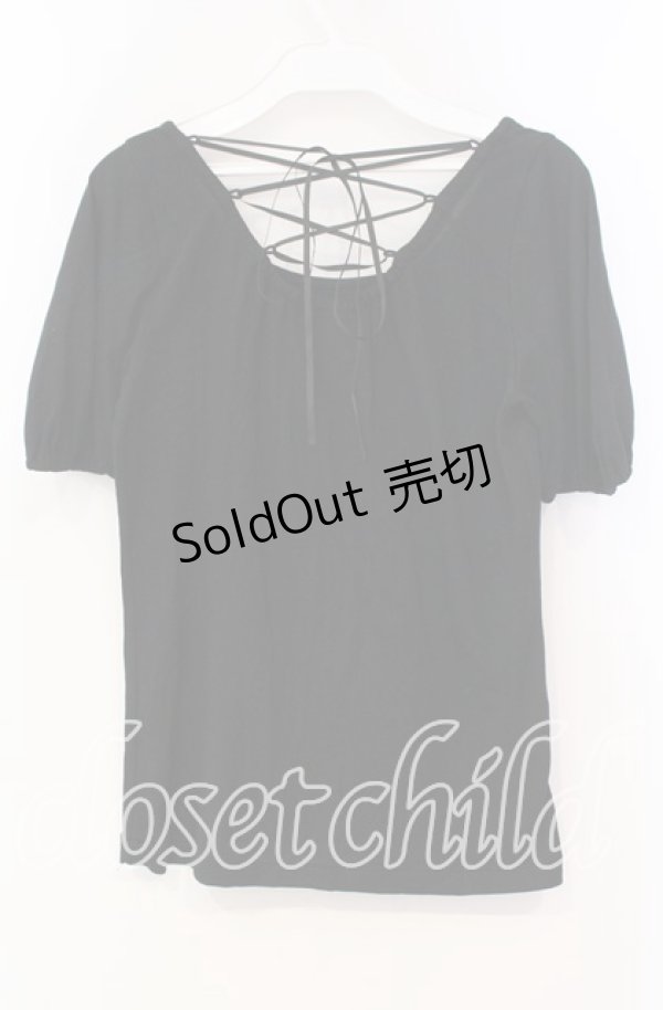 画像2: MIHO MATSUDA / レースアップT  ブラック O-25-11-18-088-GO-TO-IG-OS (2)