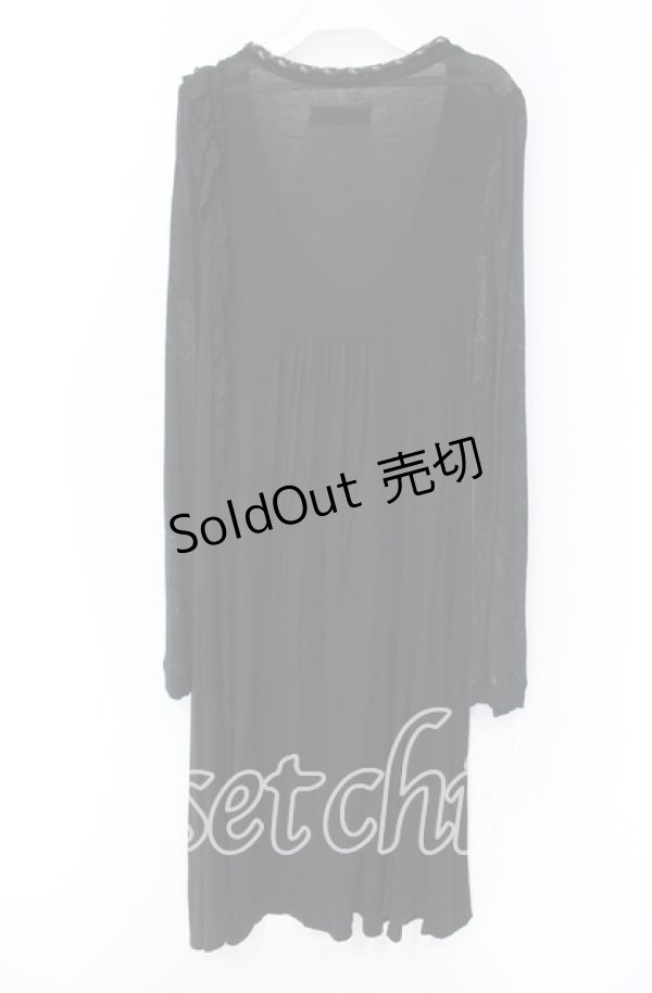 画像4: GRAMM / ラメプリントロングカーディガン  ブラック O-25-11-18-089-HN-TO-IG-OS (4)