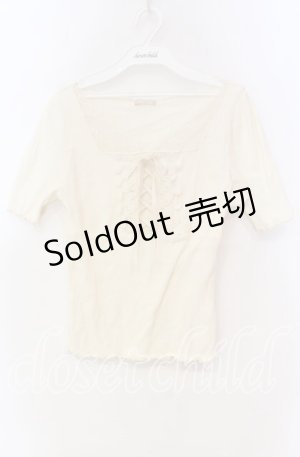 画像: axes femme POETIQUE / レースアップテレコカットソー  アイボリー O-25-11-18-094-AX-TO-IG-OS