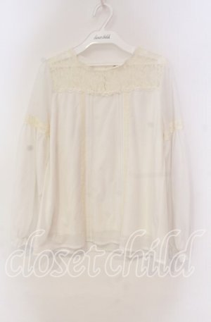 画像: axes femme / デコルテレースシフォンカットソー  オフ O-25-11-18-096-AX-TO-IG-OS