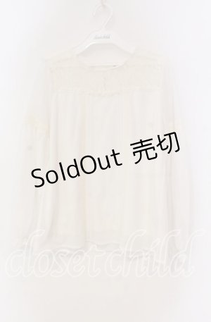 画像: axes femme / デコルテレースシフォンカットソー  オフ O-25-11-18-096-AX-TO-IG-OS