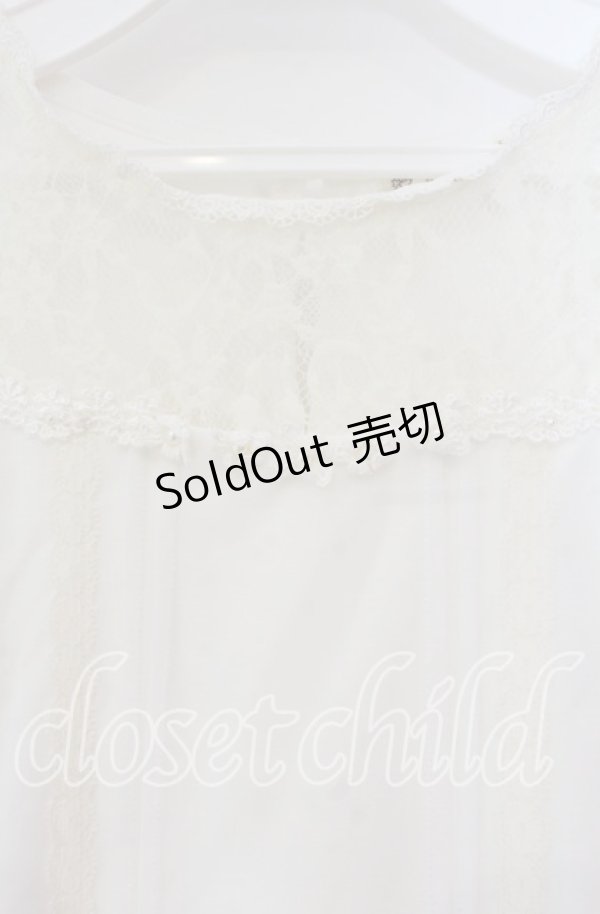 画像2: axes femme / デコルテレースシフォンカットソー  オフ O-25-11-18-096-AX-TO-IG-OS (2)