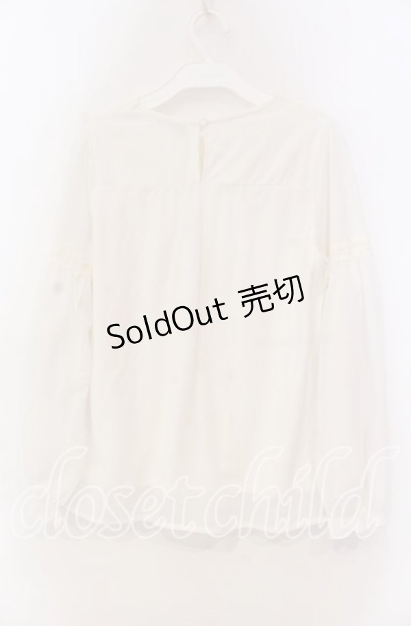 画像3: axes femme / デコルテレースシフォンカットソー  オフ O-25-11-18-096-AX-TO-IG-OS (3)