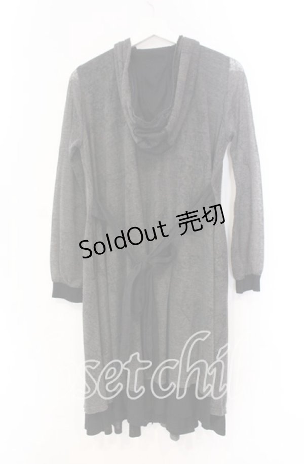 画像4: GRAMM / ロングフードカーディガン  グレー O-25-11-18-102-HN-TO-IG-OS (4)