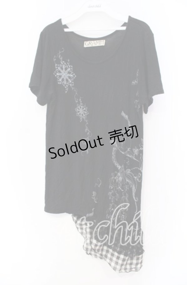 画像1: GRAMM / アシンメトリーTシャツ  ブラック O-25-11-18-104-HN-TO-IG-OS (1)