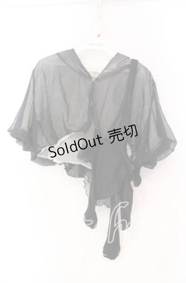 画像1: GRAMM / シースルーボレロ  ブラック×オフホワイト O-25-11-18-106-HN-TO-IG-OS (1)