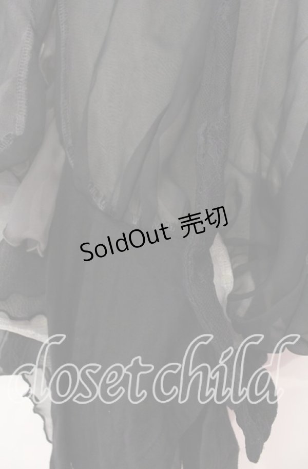 画像2: GRAMM / シースルーボレロ  ブラック×オフホワイト O-25-11-18-106-HN-TO-IG-OS (2)