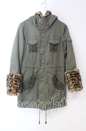 画像: JURY BLACK / レオパードボアミリタリーコート 1 カーキ O-25-11-18-107-GL-CO-YM-OS