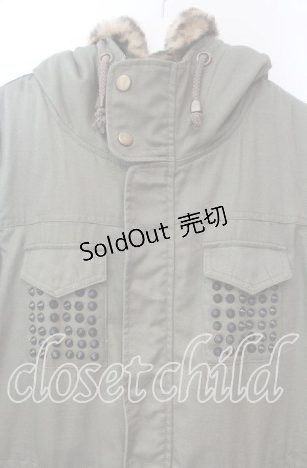 画像2: JURY BLACK / レオパードボアミリタリーコート 1 カーキ O-25-11-18-107-GL-CO-YM-OS (2)