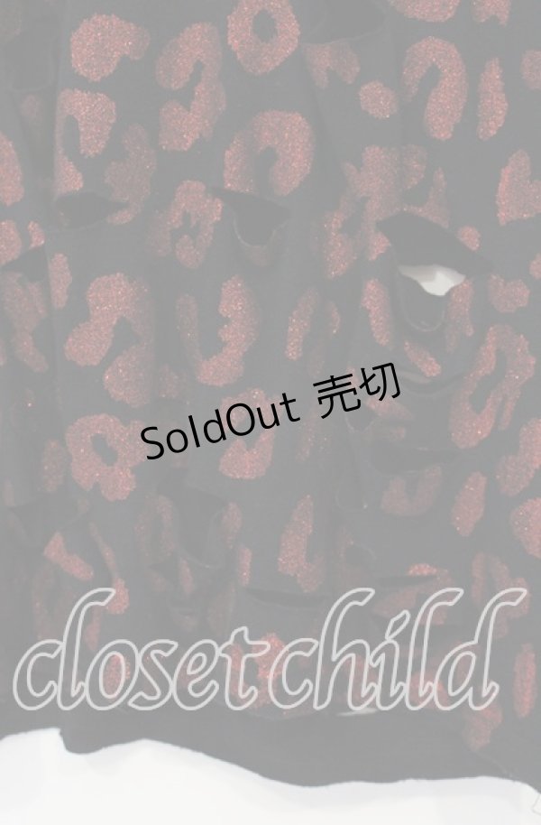 画像2: JURY BLACK / グリッターレオパードオパールダメージTシャツ 1 レッドｘブラック O-25-11-18-110-GL-TS-YM-OS (2)