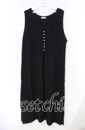 画像: axes femme / チャイナ釦ロングニットジレ F クロ O-25-11-18-013-AX-TO-OW-OS