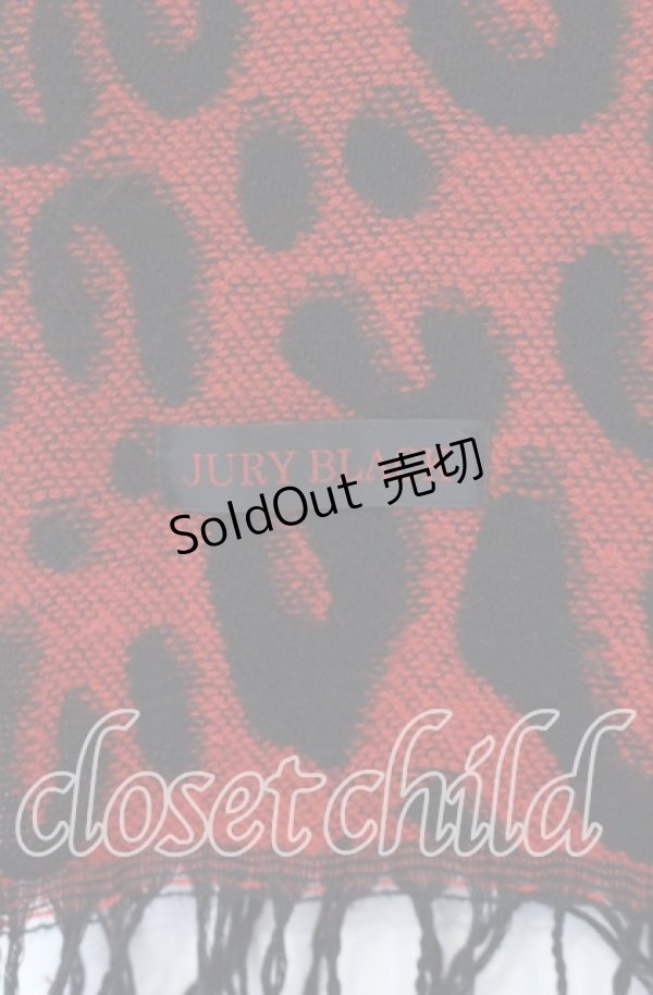 画像3: JURY BLACK / レオパードマフラー  レッドｘブラック O-25-11-18-113-GL-ZA-YM-OS (3)