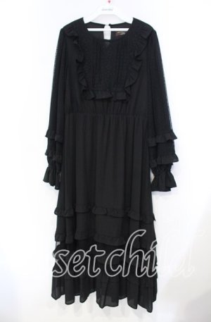 画像: axes femme NOSTALGIE / レース切り替えロングワンピース F クロ O-25-11-18-014-AX-OP-OW-OS