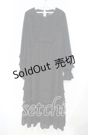 画像: axes femme NOSTALGIE / レース切り替えロングワンピース F クロ O-25-11-18-014-AX-OP-OW-OS