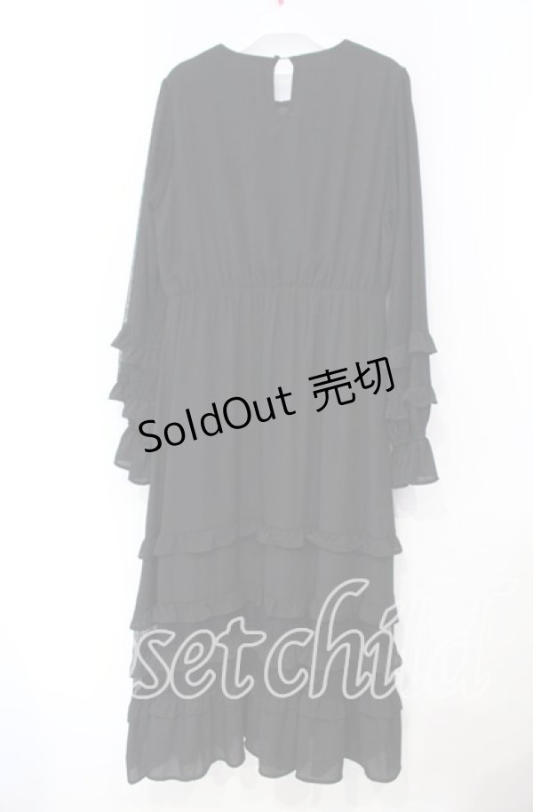 画像3: axes femme NOSTALGIE / レース切り替えロングワンピース F クロ O-25-11-18-014-AX-OP-OW-OS (3)