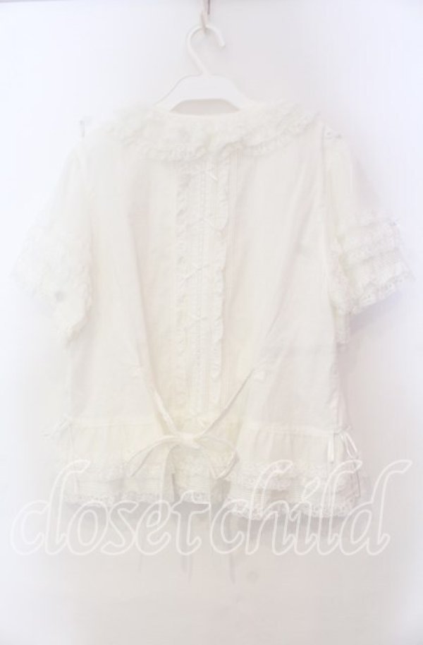 画像4: PINK HOUSE / レース使いボレロ風ブラウス  シロ O-25-11-18-018-LO-BL-OW-OS (4)