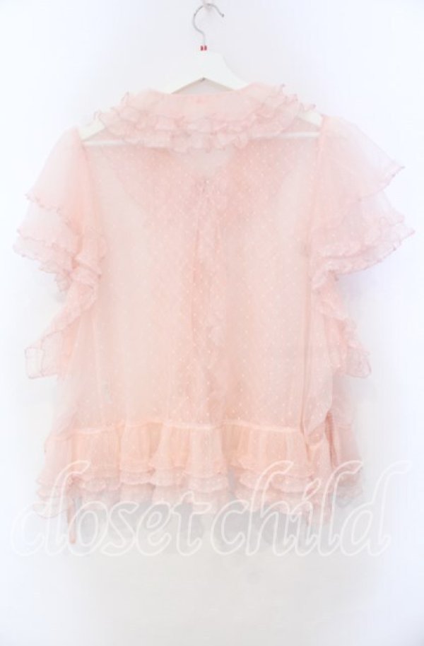 画像4: PINK HOUSE / ドットチュールオーバーブラウス【お直しあり】  ピンク O-25-11-18-019-LO-BL-OW-OS (4)