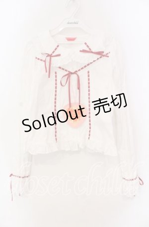 画像: BABY,THE STARS SHINE BRIGHT / 小さな子猫の魔女さんブラウス  オフ白×えんじ O-25-11-18-023-BA-BL-OW-OS