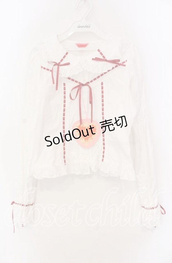 画像1: BABY,THE STARS SHINE BRIGHT / 小さな子猫の魔女さんブラウス  オフ白×えんじ O-25-11-18-023-BA-BL-OW-OS (1)