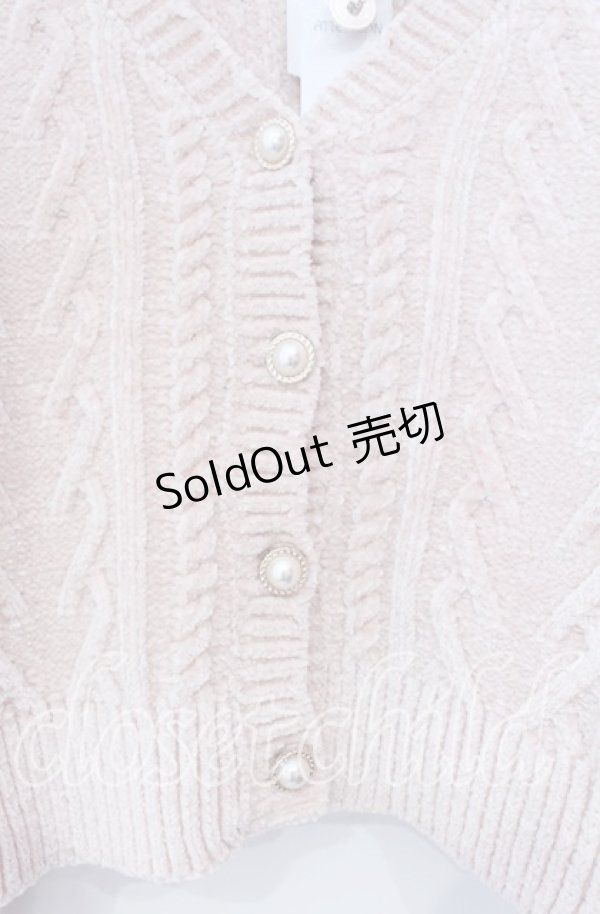 画像2: axes femme POETIQUE / レースアップモールニットカーディガン M ピンク O-25-11-18-025-AX-TO-OW-OS (2)