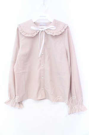 画像: axes femme POETIQUE / ハートチュールビッグ襟ブラウス M ピンク O-25-11-18-027-AX-BL-OW-OS