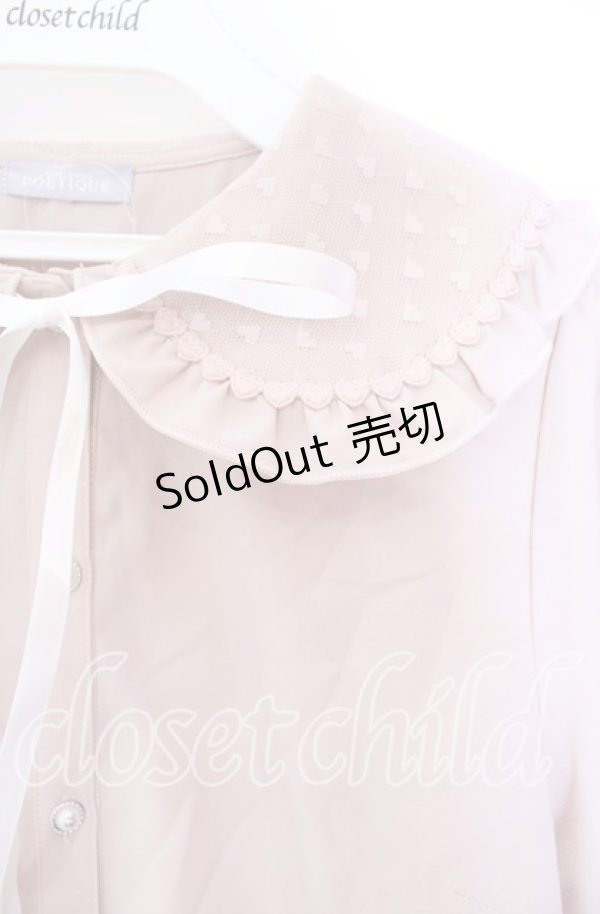 画像2: axes femme POETIQUE / ハートチュールビッグ襟ブラウス M ピンク O-25-11-18-027-AX-BL-OW-OS (2)