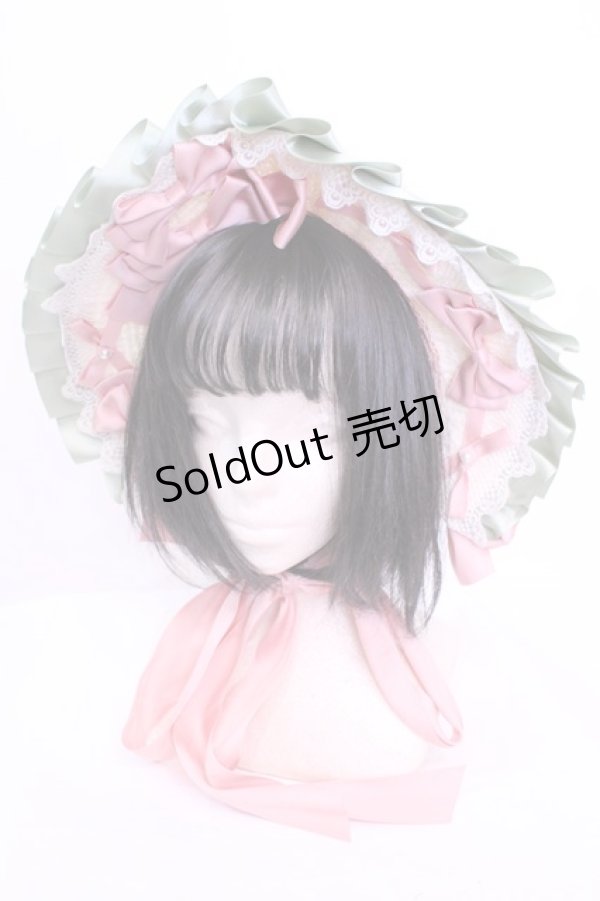 画像1: 【SALE】LOLITAその他 / リボン配色ストローボンネット  ナチュラル O-25-11-20-1054-LO-AC-OW-ZT087 (1)