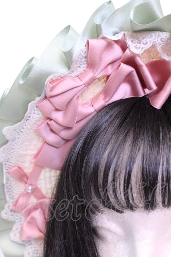 画像2: LOLITAその他 / リボン配色ストローボンネット  ナチュラル O-25-11-20-1054-LO-AC-OW-ZT169 (2)
