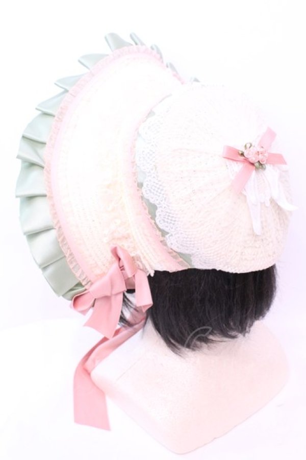 画像3: LOLITAその他 / リボン配色ストローボンネット  ナチュラル O-25-11-20-1054-LO-AC-OW-ZT169 (3)