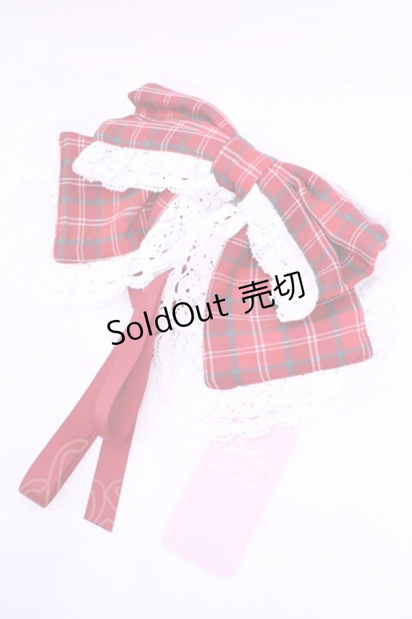 画像1: Chalmiere / タータンチェックマルチリボン  ワイン O-25-11-20-1014-LO-ZA-OW-OS (1)