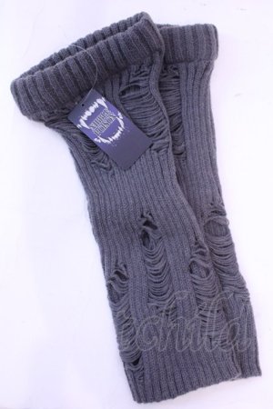 画像: NIBBLE POISON / ダメージニットレッグカバー  グレー O-25-11-20-1017-LO-ZA-OW-OS