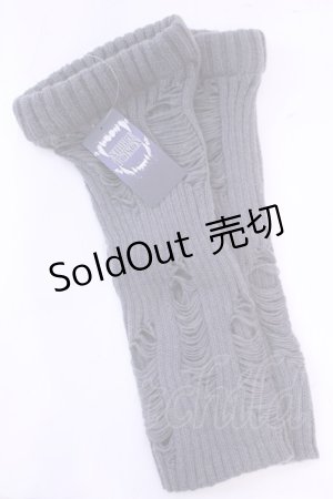 画像: NIBBLE POISON / ダメージニットレッグカバー  グレー O-25-11-20-1017-LO-ZA-OW-OS