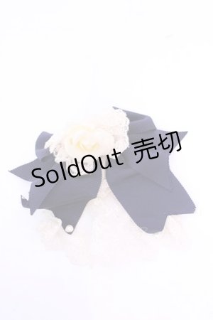 画像: Innocent World / ローズコサージュパールジャボ  オフ×ネイビー O-25-11-20-1019-IW-AC-IG-OS