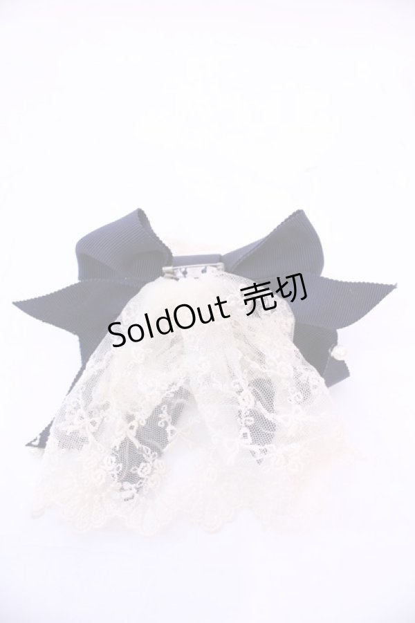 画像3: Innocent World / ローズコサージュパールジャボ  オフ×ネイビー O-25-11-20-1019-IW-AC-IG-OS (3)