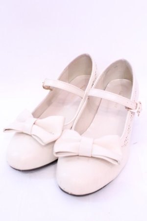 画像: axes femme kawaii / ローヒールリボンパンプス Ｌ アイボリー O-25-11-20-1026-AX-SH-IG-ZT1123Q