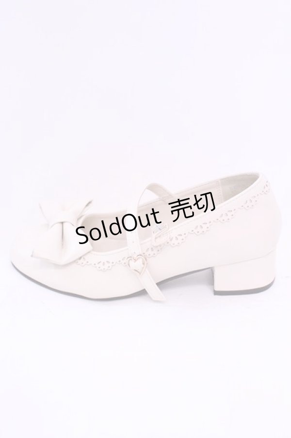 画像8: axes femme kawaii / ローヒールリボンパンプス Ｌ アイボリー O-25-11-20-1026-AX-SH-IG-ZT1123Q (8)