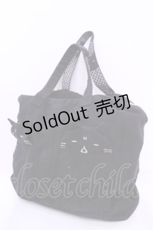 画像: MINT NeKO / ねこポケットトートバッグ  ブラック O-25-11-20-1032-HN-BG-IG-OS